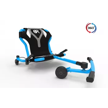 EzyRoller Spinner Pro X Foot-Powered Go Kart with 360° Spin, Blue, 10+ Years
