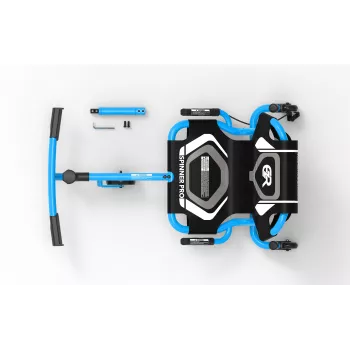 EzyRoller Spinner Pro X Foot-Powered Go Kart with 360° Spin, Blue, 10+ Years
