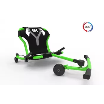 EzyRoller Spinner Pro X Green 360° Foot-Powered Go Kart for Ages 10+