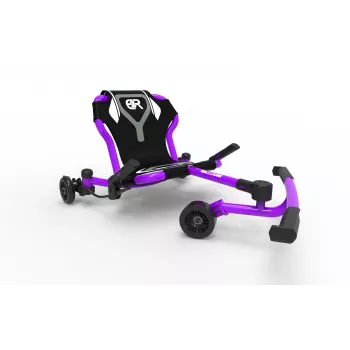 EzyRoller Drifter X Foot-Powered Drifting Go-Kart for Kids 4-14 Years Purple