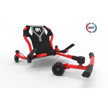 EzyRoller Spinner X Ride-On Go Kart - Leg Powered with 360° Swivel - Red