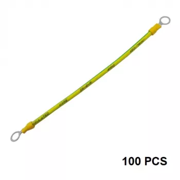 HISMART Grounding Cables with Connectors for Solar Modules, Copper, 4 mm², 20 cm, 100 pcs