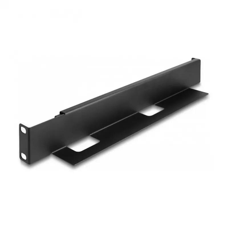 DELOCK 19 inch Support Rail Kit Adjustable 368-600 mm for Network Cabinet 1U Black 2 Pieces
