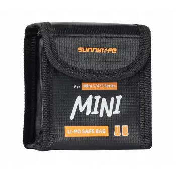 SUNNYLIFE Fireproof Battery Safety Bag for 2x DJI Mini 5/4/3 Pro / Mini 3 / Lito 1 / Lito X1 Batteries