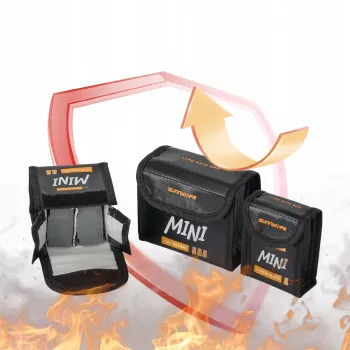SUNNYLIFE Fireproof Battery Safety Bag for 2x DJI Mini 5/4/3 Pro / Mini 3 / Lito 1 / Lito X1 Batteries
