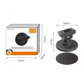 SUNNYLIFE Quick Release 1/4 inch Mount + Magnetic Base for Insta360 X4 Air X5 Ace Pro 2 / DZ-142-D