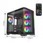 Rampage LYRON Mid Tower Gaming PC Case, 7x ARGB PWM Fans, Tempered Glass, Black