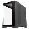 Rampage LYRON Mid Tower Gaming PC Case, 7x ARGB PWM Fans, Tempered Glass, Black