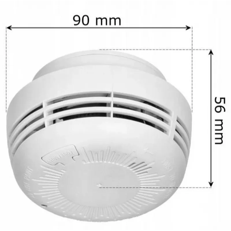 ORNO OR-DC-634 Photoelectric Smoke Detector with 9V Battery, 85 dB Alarm, EN 14604