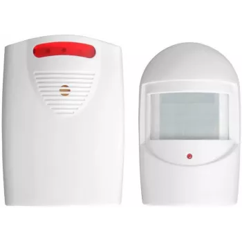 ORNO OR-MA-717 Wireless Entry Chime Kit with PIR Motion Sensor, 433 MHz, 80 m Range, 32 Melodies, IP44 Sensor, White
