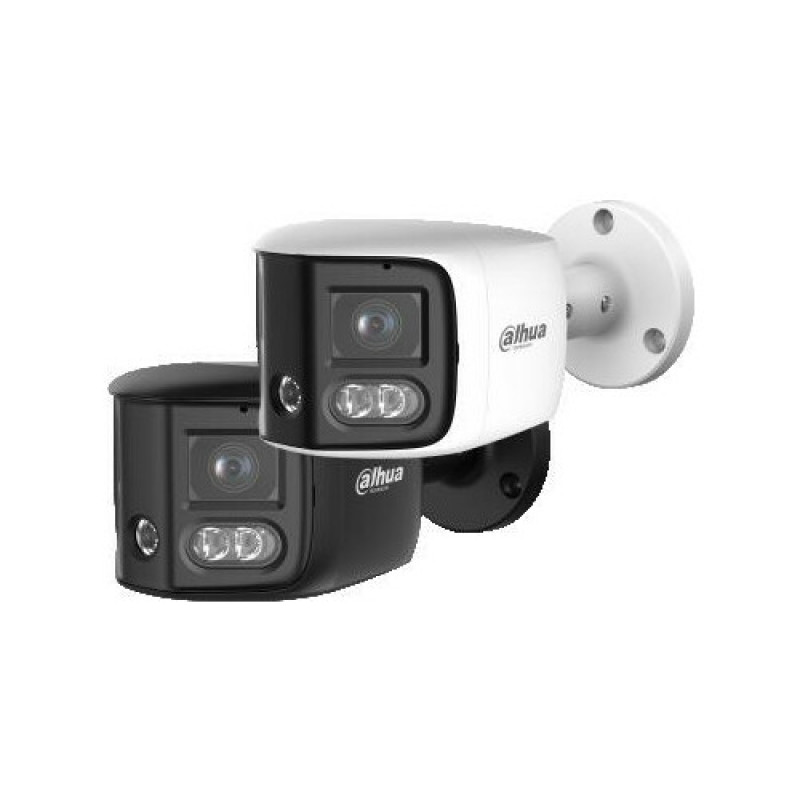 DAHUA IPC-PFW31259S-A180-E2-AS-PV-0280B 5MP Dual-Lens Panoramic Outdoor Network Camera with Active Deterrence, Two-Way Audio, and PoE/Wi-Fi