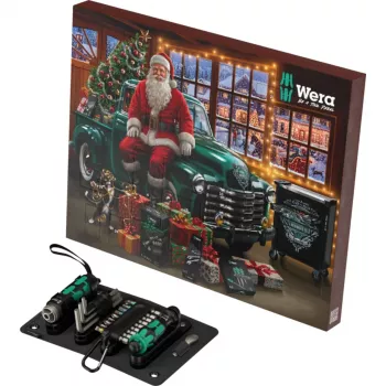 Wera 2026 Advent Calendar 24-Piece Tool Set with Kraftform Screwdrivers, Bits, Rapidaptor Holder, and Textile Box