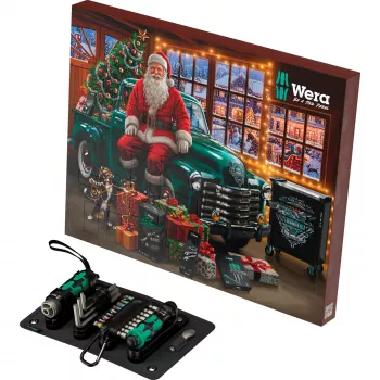 Wera 2026 Advent Calendar 24-Piece Tool Set with Kraftform Screwdrivers, Bits, Rapidaptor Holder, and Textile Box