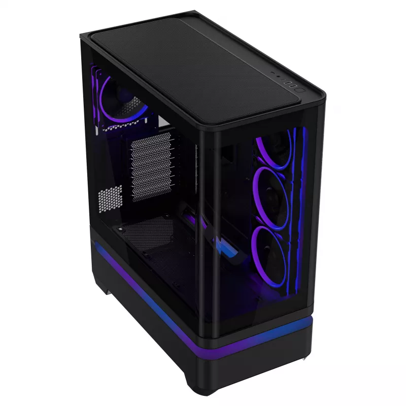 ASUS PRIME AP304 TG ARGB Micro-ATX Mini Tower Case, Tempered Glass, Black