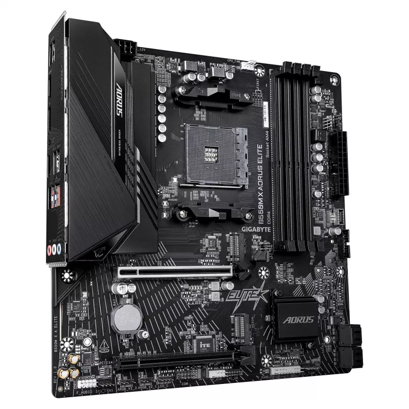 GIGABYTE B550M X AORUS ELITE AM4 Micro-ATX Motherboard, AMD B550, 4x DDR4, HDMI/DP, 2x M.2, 2.5GbE, Wi-Fi 6E