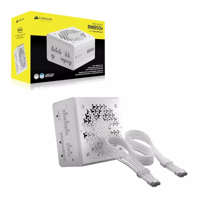 CORSAIR RMe White Series RM850e 2026 Cybenetics Platinum Certified 850W Fully Modular ATX Power Supply