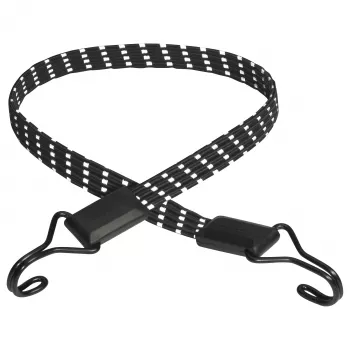 Master Lock Flat Reflective Rubber Tension Rope 3229EURDAT, 100 cm, 40 kg WLL, Black