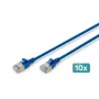 DIGITUS CAT 6A F-FTP Slim Patch Cable, 0.3 m, Blue, 10-Pack, LSZH, 10 Gbps, RJ45