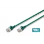 DIGITUS CAT 6A F-FTP Slim Patch Cable, 0.5 m, Green, 10-Pack