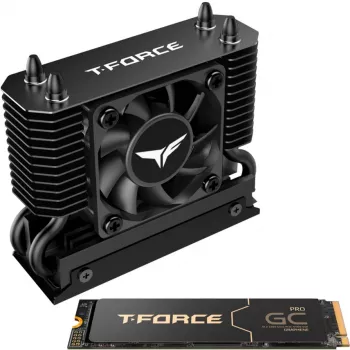 Team Group T-Force GC PRO 4TB M.2 2280 PCIe Gen5 x4 NVMe SSD with T-FORCE DARK AirFlow Heatsink, Black