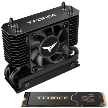 Team Group T-Force GC PRO 2TB M.2 2280 PCIe Gen5 NVMe SSD with T-FORCE DARK AirFlow Heatsink, Black