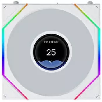 Lian Li UNI FAN TL LCD FLEX Wireless ARGB Reverse Blade 120mm Fan - White