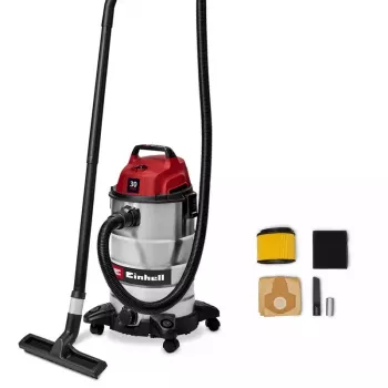 Einhell TC-VC 3055 S 30 L Wet and Dry Cylinder Vacuum Cleaner, 950 W, Stainless Steel Tank, Blower Function