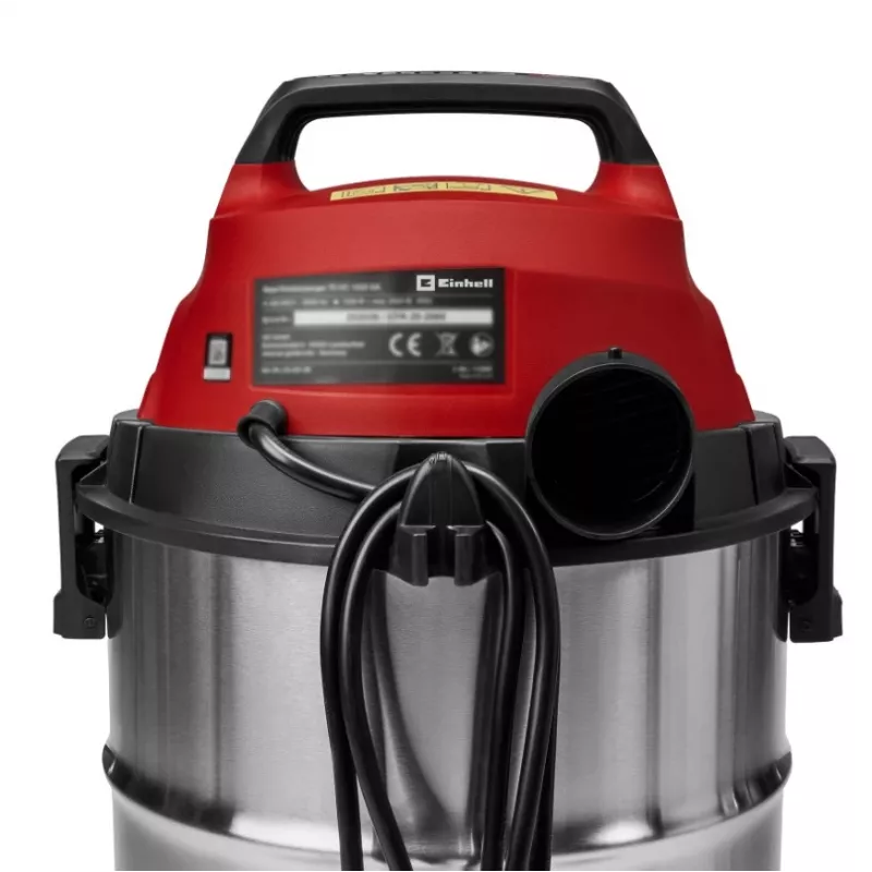 Einhell TC-VC 3055 SA Wet and Dry Vacuum Cleaner with Power Socket, 55L Stainless Steel Tank, 1500W, 190 mbar, Automatic Start/Stop