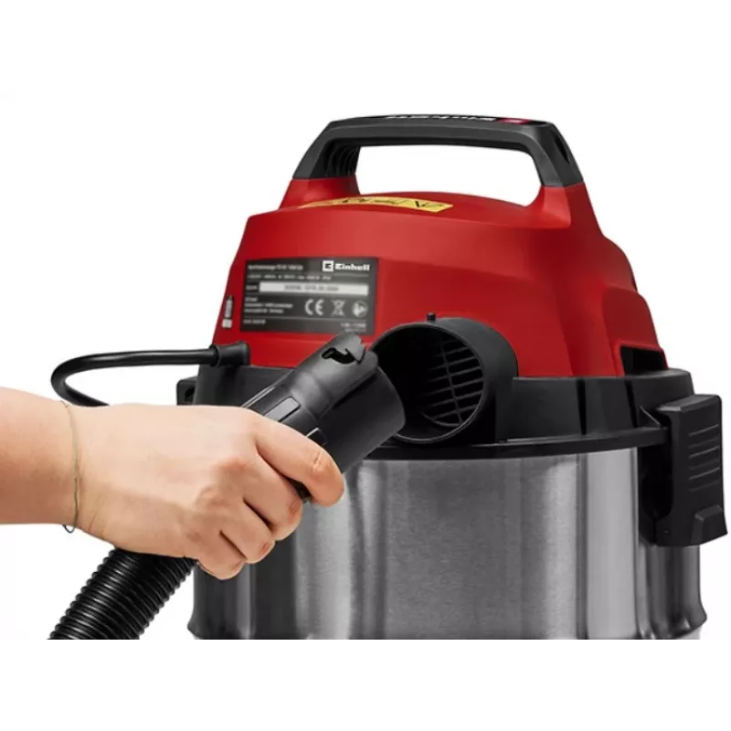 Einhell TC-VC 3055 SA Wet and Dry Vacuum Cleaner with Power Socket, 55L Stainless Steel Tank, 1500W, 190 mbar, Automatic Start/Stop