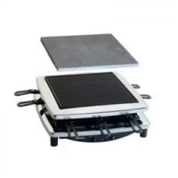 Steba RC 3 Plus Chrom Raclette Grill with Hot Stone Plate - 8 Person, 1400W, Chrome