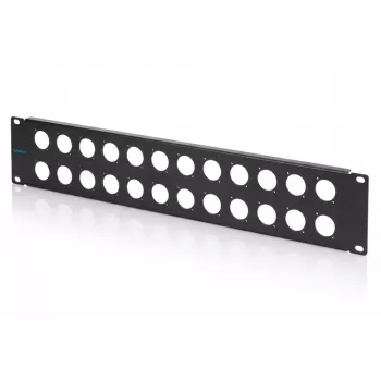 DIGITUS 2U Rack Blank Panel for 24 D-Type Modules, 19-Inch, Black