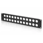 DIGITUS 2U Rack Blank Panel for 24 D-Type Modules, 19-Inch, Black