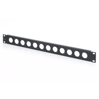 DIGITUS 1U Rack Blank Panel for 12 x D-Type Modules, 19-Inch, Black