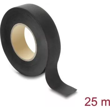 Delock Fabric Tape 25 m x 19 mm Hand-Tearable Self-Adhesive Black
