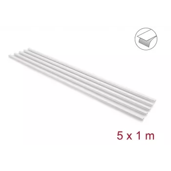 Delock Self-Adhesive Cable Duct with Sliding Lid 15 x 10 mm - 1 m, 5-Pack, White