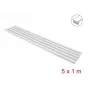 Delock Self-Adhesive Cable Duct with Sliding Lid 15 x 10 mm - 1 m, 5-Pack, White
