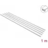 Delock Self-Adhesive Cable Duct with Sliding Lid 20 x 10 mm, 1 m, 5-Pack, White
