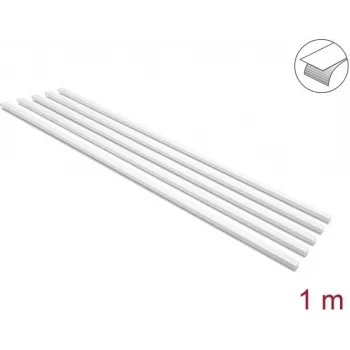 Delock Self-Adhesive Cable Duct with Sliding Lid 20 x 10 mm, 1 m, 5-Pack, White