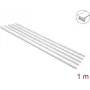 Delock Self-Adhesive Cable Duct with Sliding Lid 20 x 10 mm, 1 m, 5-Pack, White