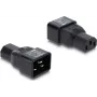 Delock IEC 60320 C20 to C13 Power Adapter, Male Plug to Female Jack, 10 A, 250 V, Straight, Black
