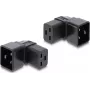 Delock IEC 60320 C20 to C19 Power Adapter, Male to Female, 16 A, 90° Angled, Black