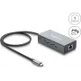 Delock USB Type-C Gigabit Ethernet Network Adapter with RJ45 PoE and USB Power Delivery
