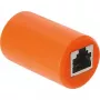 Delock RJ45 Female to Female Cat.6A Shielded Coupler with Surge Protection, Orange
