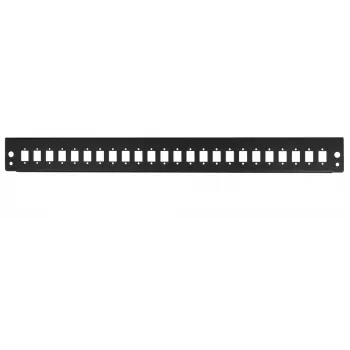 LogiLink FB2401B 19 inch 1U 24-Port Fiber Optic Patch Panel Front Plate, Black RAL 9005