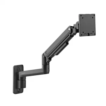LogiLink BP0169 Aluminum Gas Spring Monitor Arm for 17–49 inch Displays up to 20 kg, Desk Clamp & Grommet, Full Motion, Black