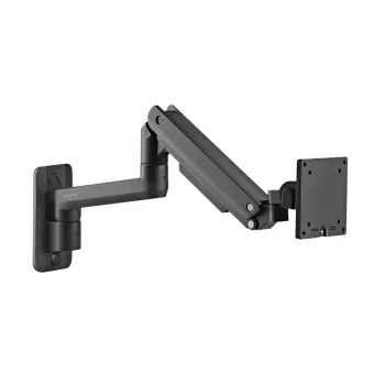 LogiLink BP0169 Aluminum Gas Spring Monitor Arm for 17–49 inch Displays up to 20 kg, Desk Clamp & Grommet, Full Motion, Black