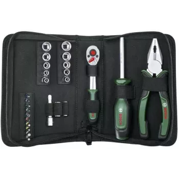 Bosch Starter Tool Set, 26-Piece (Green/Black, with Textile Zipper Case)