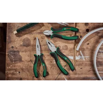 Bosch 3-Piece Pliers Set 1600A02C0S (Green/Black) – Combination Pliers, Diagonal Cutter, Water Pump Pliers