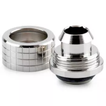 Thermal Grizzly DeltaMate Compression Fitting, Brass - Gloss Nickel, ST13 (13mm OD, G1/4 inch)