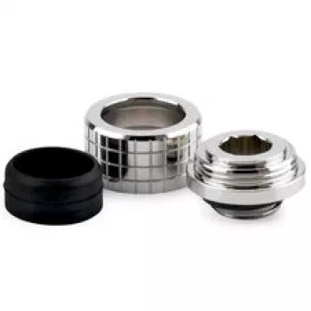 Thermal Grizzly DeltaMate Compression Fitting, Brass - Gloss Nickel, for 14 mm Hard Tubes, G1/4 inch Thread